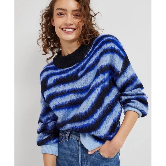 NWT Anthropologie Salma Striped Eyelash Sweater - Picture 1 of 6